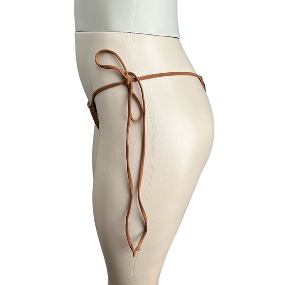 Stone Fox Swim River Rawhide Solid Color Brown Cheeky Bikini Bottom Size Small - Picture 4 of 9